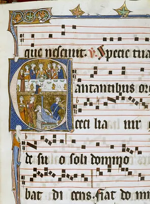Leaf from Antiphonary for Abbess of Sainte-Marie of Beaupre