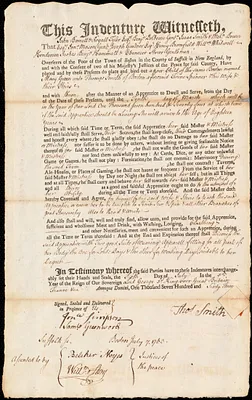 Mary Green indentured to apprentice with Thomas Smith of Boston, 6 July 1763