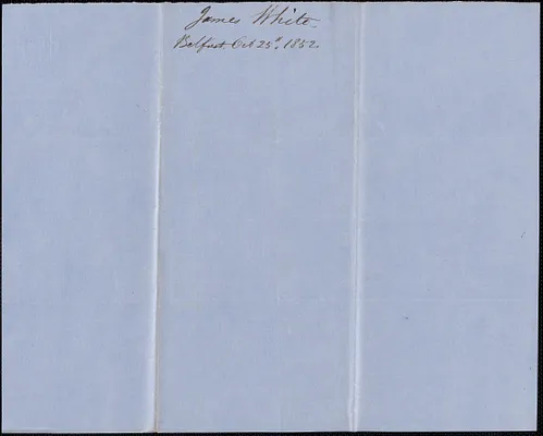 James White to Samuel Warner, 25 October 1852