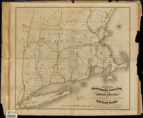Sketch of the states of Massachusetts, Connecticut, and Rhode Island, and parts of New Hampshire & New York exhibiting the several rail road routes completed, constructing, chartered & contemplated
