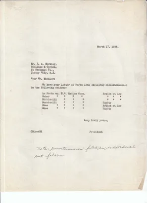Letters Sent to E.A. Markley, March 17, 1936