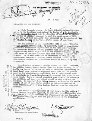 Correspondence Between President Harry S. Truman and Secretary of Defense General George Marshall with Related Material