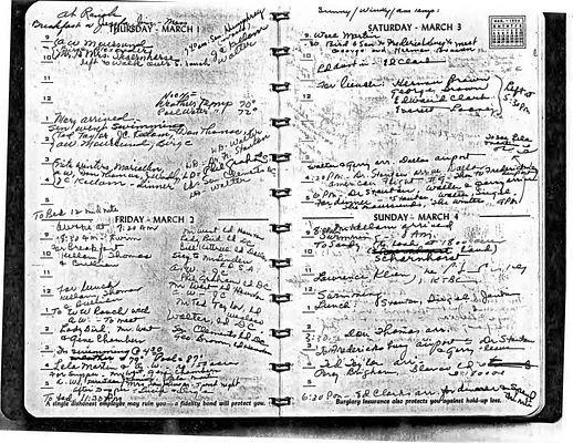 Lyndon Johnson's 1956 Desk Diary II, beginning 3/1/1956