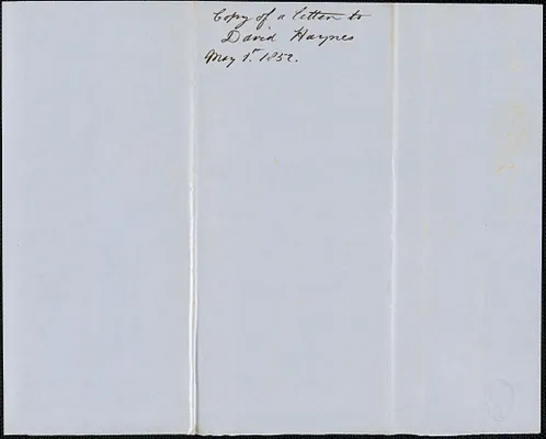 Copy of a letter from Samuel Warner to David Haynes, 1 May 1852