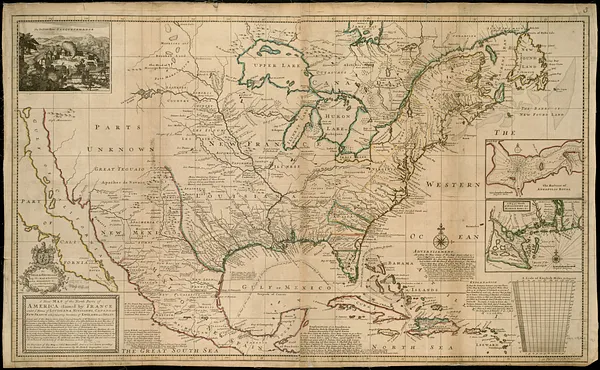 A new map of the north parts of America claimed by France under ye names of Louisiana, Mississipi, Canada, and New France with ye adjoining territories of England and Spain