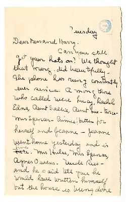 Letter from Natalie Wallace to Bess W. Truman