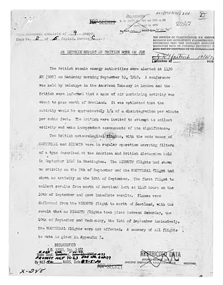 Memorandum, "An Interim Report on the British Work on Joe"