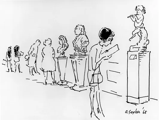 Gallery XIII,visitors, Pan & sculptures