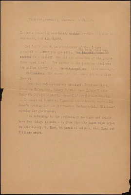 [Thomas O'Connor] typed document, [Boston, Mass., August 1927]: Plan for presenting statement to Fuller