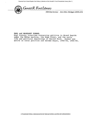 Goebel, Paul G. and Margaret E. - Interview, 1/25/80