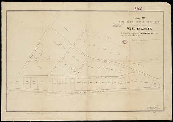 Plan of dwelling houses & house lots, in West Roxbury