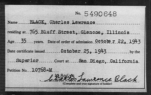 Black, Charles Lawrence - 1943