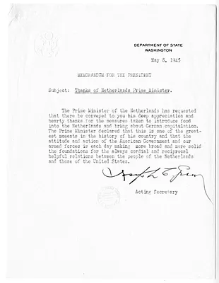 Memorandum from Joseph Grew to President Harry S. Truman