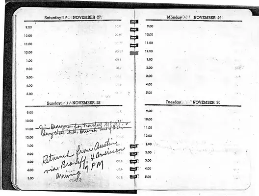 Lyndon Johnson's 1954 Desk Diary II, beginning 11/27/1954