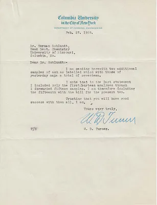 Letters Received to Dr. Herman Schlundt, February 27, 1929