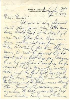 Letter from Harry S. Truman to Margaret Truman