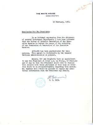 Memorandum from Howell Crim to President Harry S. Truman