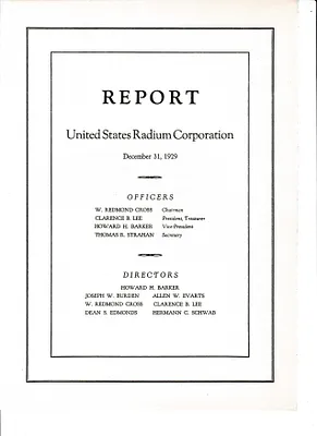 Report, December 31, 1929