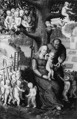 Repose on Flight into Egypt with Many Angels