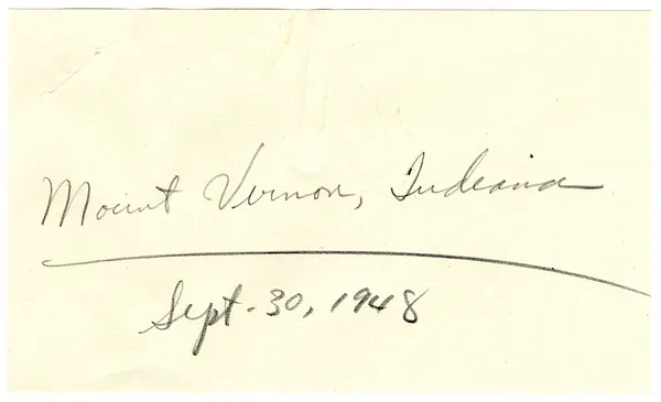 Press Release, Speech of President Harry S. Truman, Mount Vernon, Indiana
