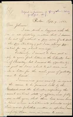 Letter from William Lloyd Garrison, Boston, [Mass.], to Oliver Johnson, Sept. 9, 1862