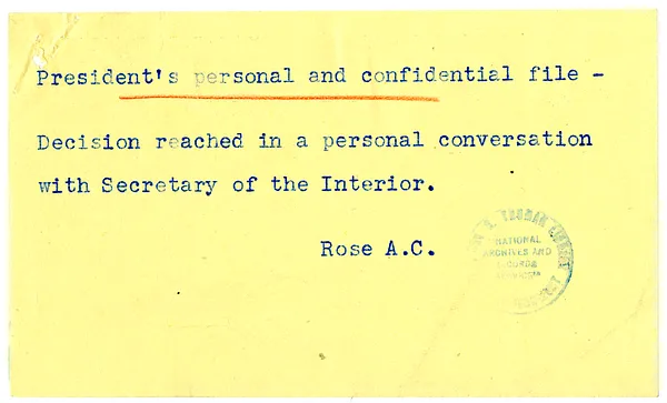 Letter from Secretary of the Interior Harold Ickes to President Harry S. Truman