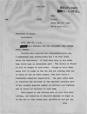 Winston Churchill to Franklin D. Roosevelt
