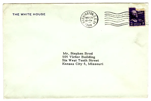 Envelope Addressed to Stephen Brod from the White House