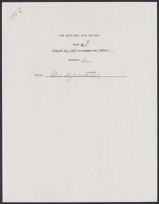 Herbert Brutus Ehrmann Papers, 1906-1970. Sacco-Vanzetti. Part I, Chapter 1: Bridgewater. Box 5, Folder 5, Harvard Law School Library, Historical & Special Collections
