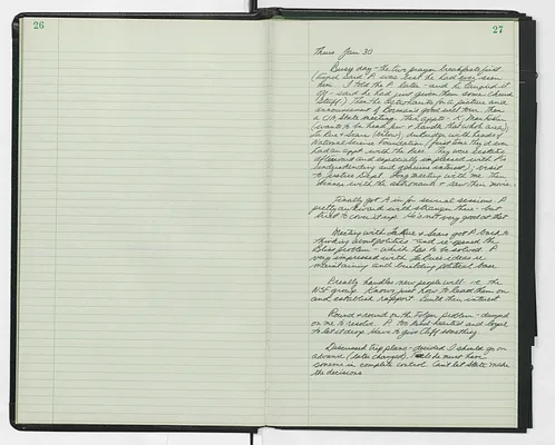 Handwritten journal entry for January 30, 1969