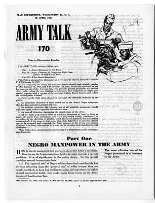 War Department Pamphlet, Army Talk, Number 170