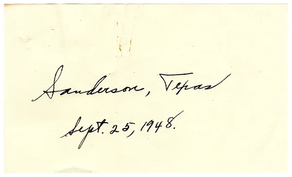 Press Release, Speech of President Harry S. Truman, Sanderson, Texas
