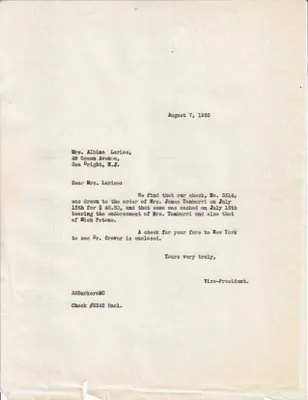 Letters Sent to Albina Larice, August 7, 1935