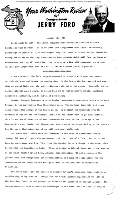 Ford Newsletter, Jan.-Apr. 1959