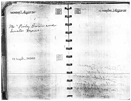 Lyndon Johnson's 1953 Desk Diary, beginning 8/24/1953