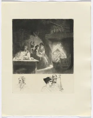 Frédéric Mistral: Mémoires et Recits by Frédéric Mistral: family scene/ bust of three figures (insert after p. 48)