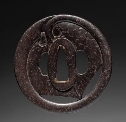 Sword Guard (Tsuba) with Hollyhock