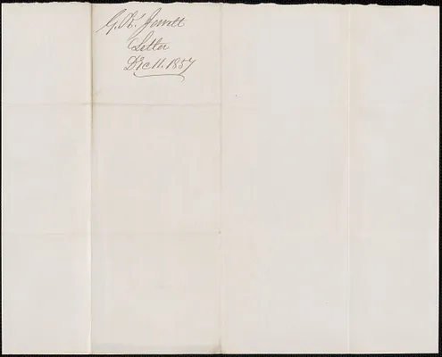 G. K. Jewett to W. A. Harrington, 11 December 1857