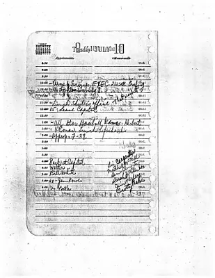 Lyndon Johnson's 1956 Desk Diary I, beginning 7/10/1956