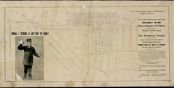 Plan of Bradford Estate, Roslindale, Ward 23, Boston