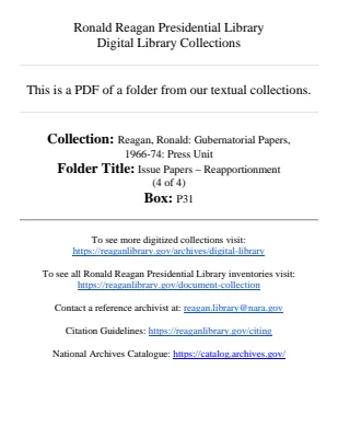 Issue Papers - Reapportionment (4 of 4)