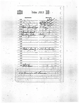 Lyndon Johnson's 1958 Desk Diary, beginning 7/18/1958