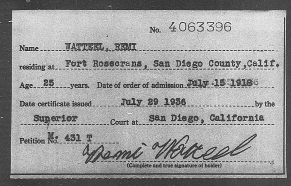 Watteel, Remi - 1936