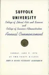 1974 Suffolk University commencement program, College of Arts & Sciences and Sawyer Business School