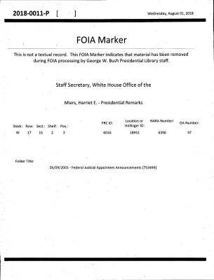 05/09/2001 - Federal Judicial Appointees Announcements [753499]