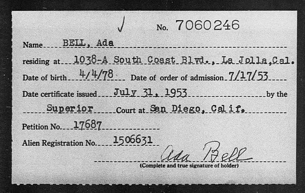 Bell, Ada - 1953