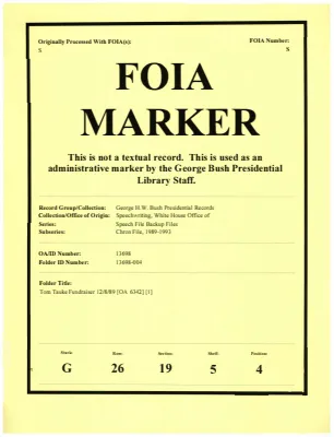 Tom Tauke Fundraiser 12/8/89 [OA 6342] [1]