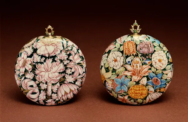 Enameled Watch with Flowers