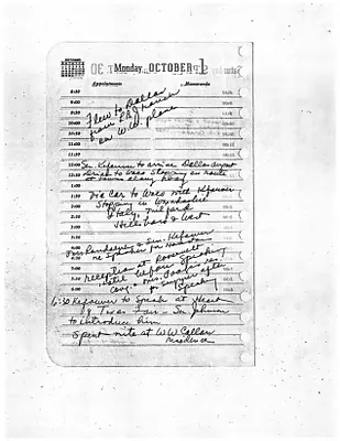 Lyndon Johnson's 1956 Desk Diary I, beginning 10/1/1956