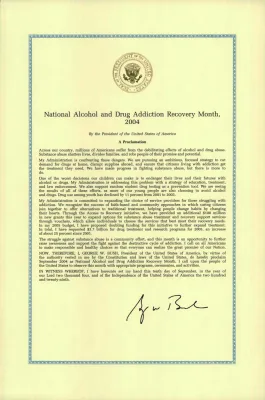 National Alcohol and Drug Addiction Recovery Month, September 2004